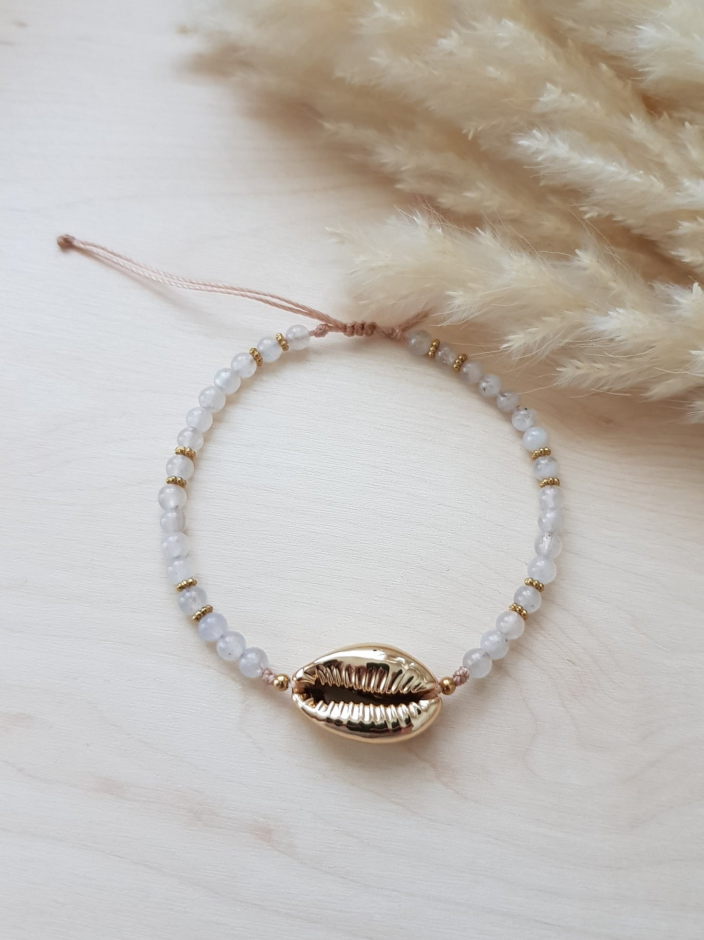 Armband Muschel Labradorit Goldig