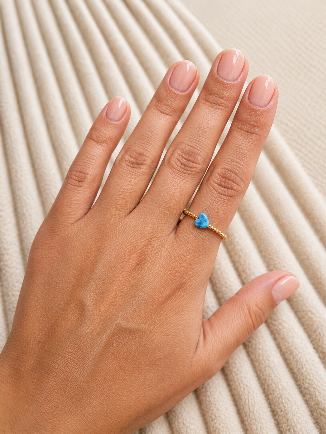 Ring Amazonit Herz Goldig