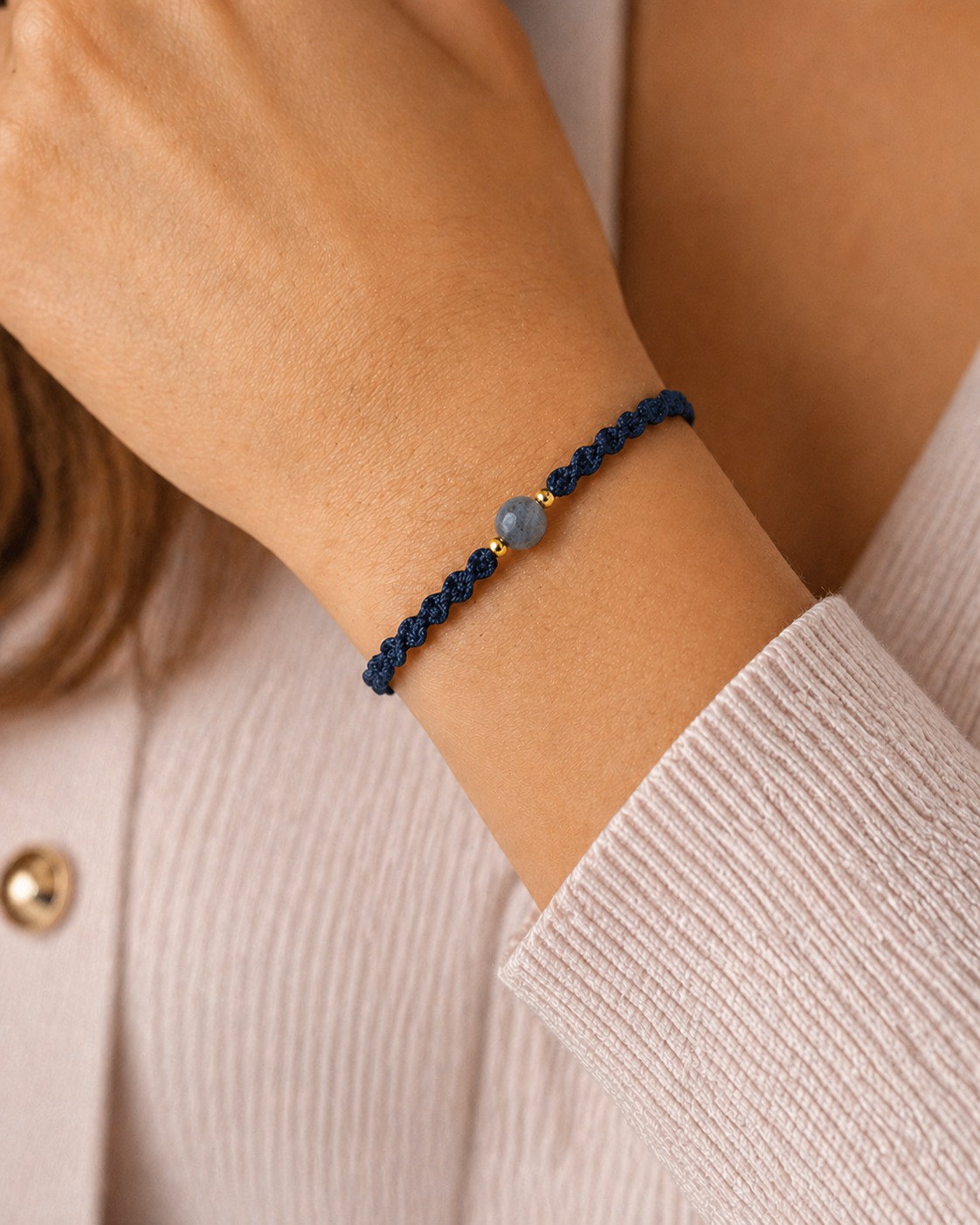 Geknüpftes Armband Labradorit